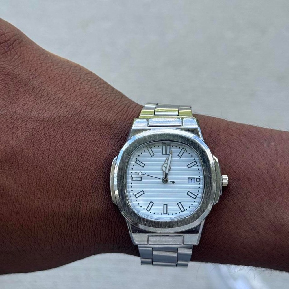 Silver White Dial Watch